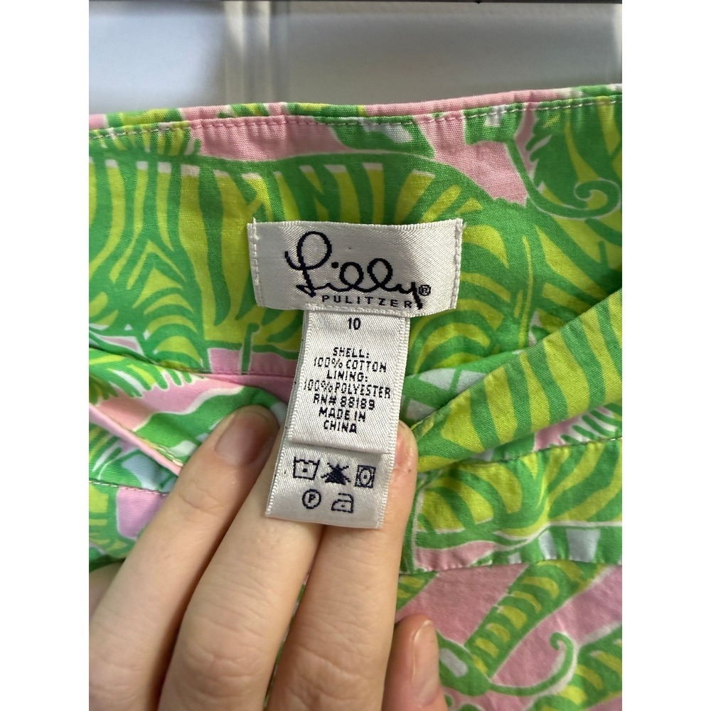 Lilly Pulitzer Marla Brazilian Court Zebra Butterfly Skirt 10 Vintage 90s - Picture 2 of 4